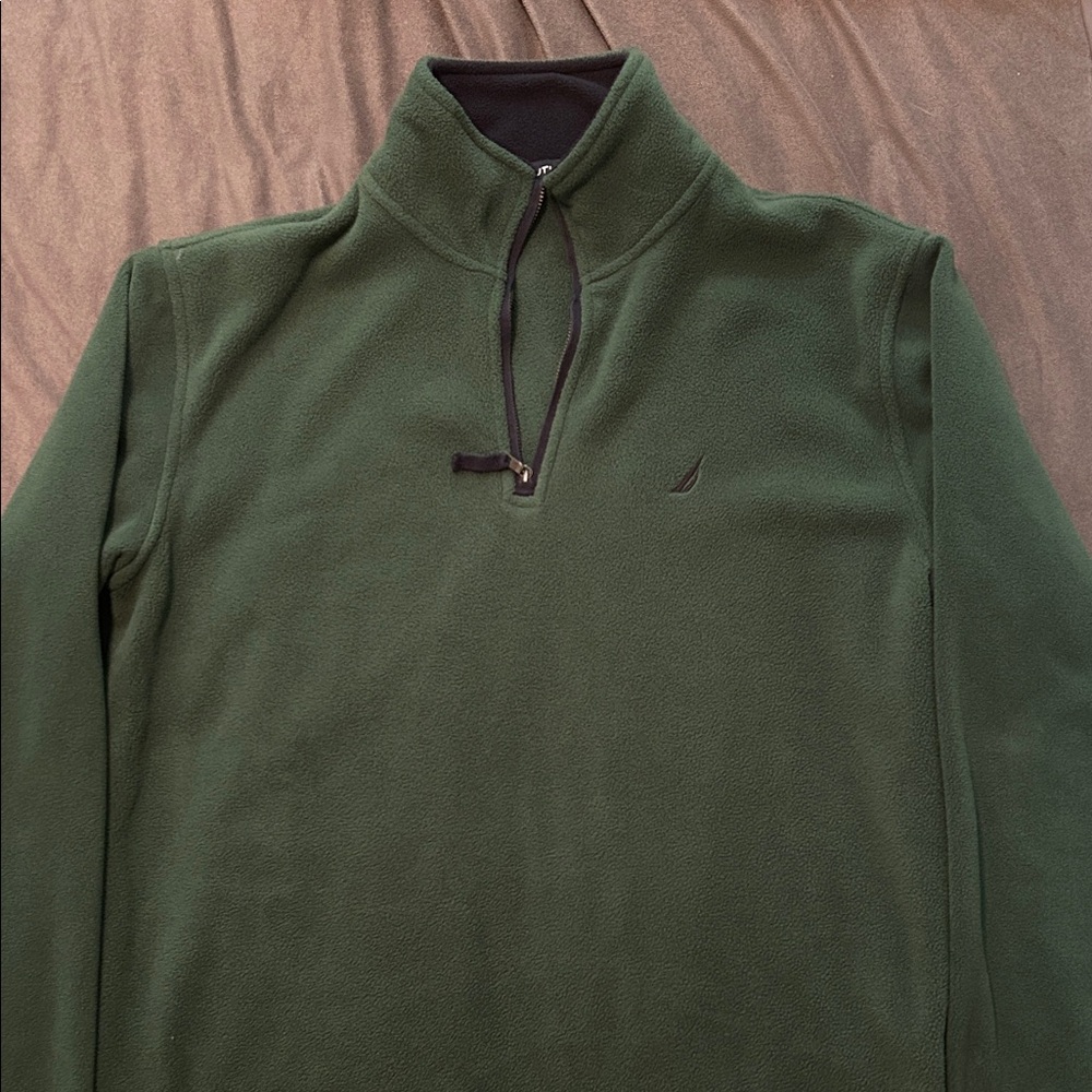 Nautica Black and Green Fleece Pullover